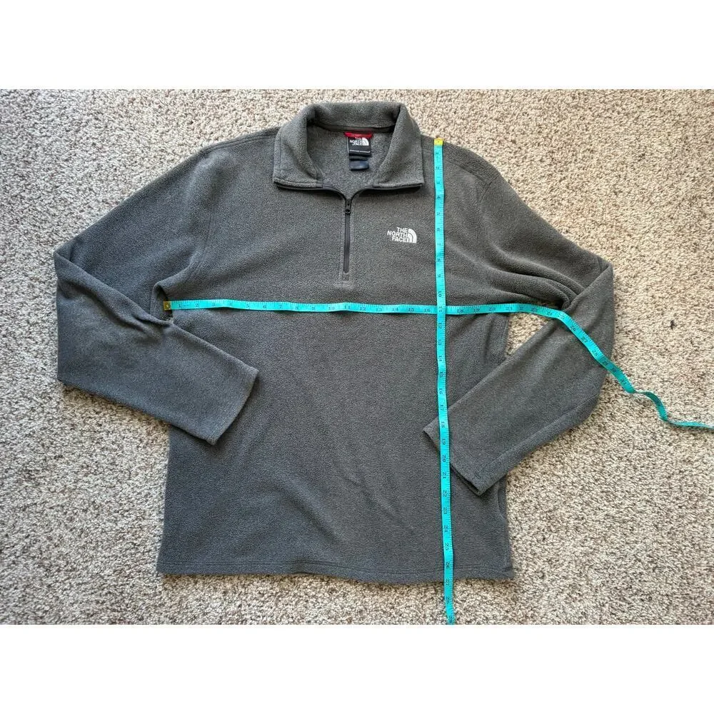 THE NORTH FACE FLEECE, Gray, Mens Small. 1/4 Zip